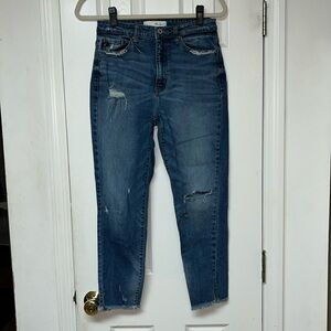 KanCan Distressed Denim Cropped Ankle Jeans